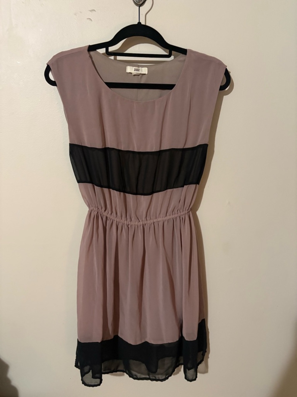 ISSI Mauve Mini Dress with Black Sheer Panels